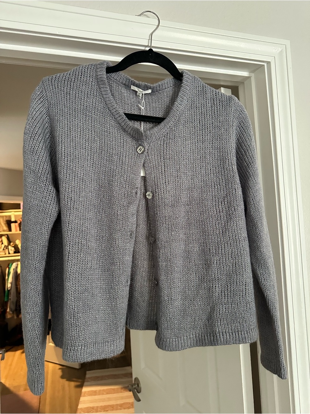 Women's Gray Knit Button-Front Sweater Cardigan NWT